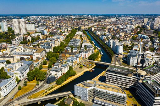 vue aérienne de la ville de rennes