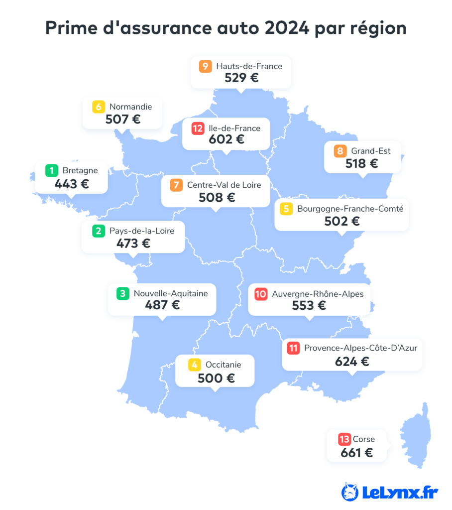 Carte de France assurance auto